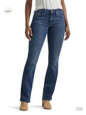 Women's Mid Rise Bootcut Jeans Regular Fit Denim